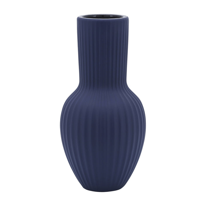 CER, 11"H BOUQUET VASE, NAVY