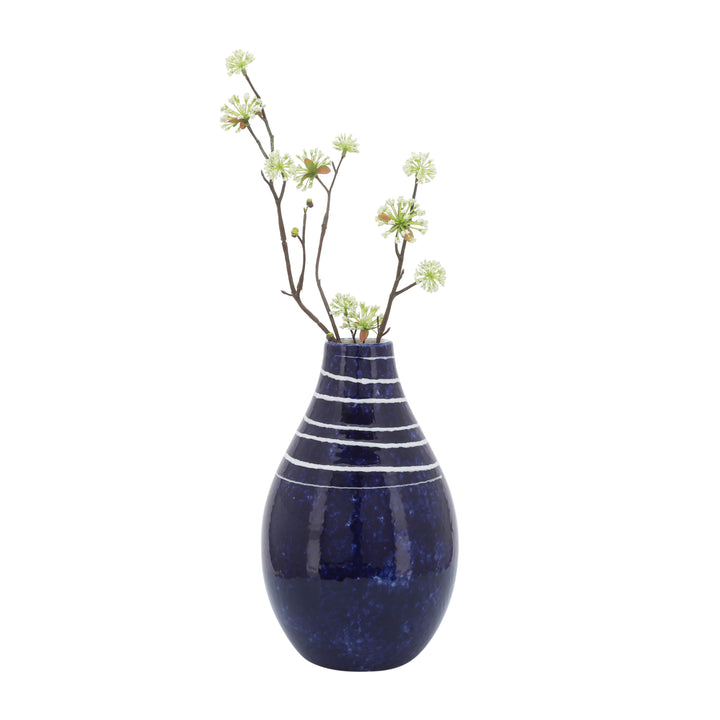 CER, 10"H PRIMEVAL VASE, BLUE