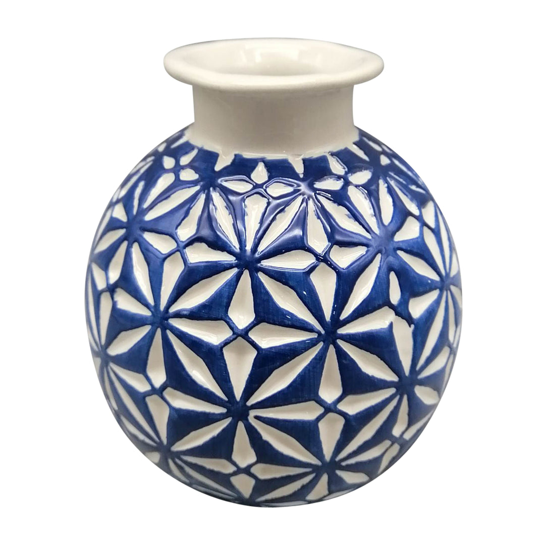 CER, 6"H DAISY VASE, BLUE