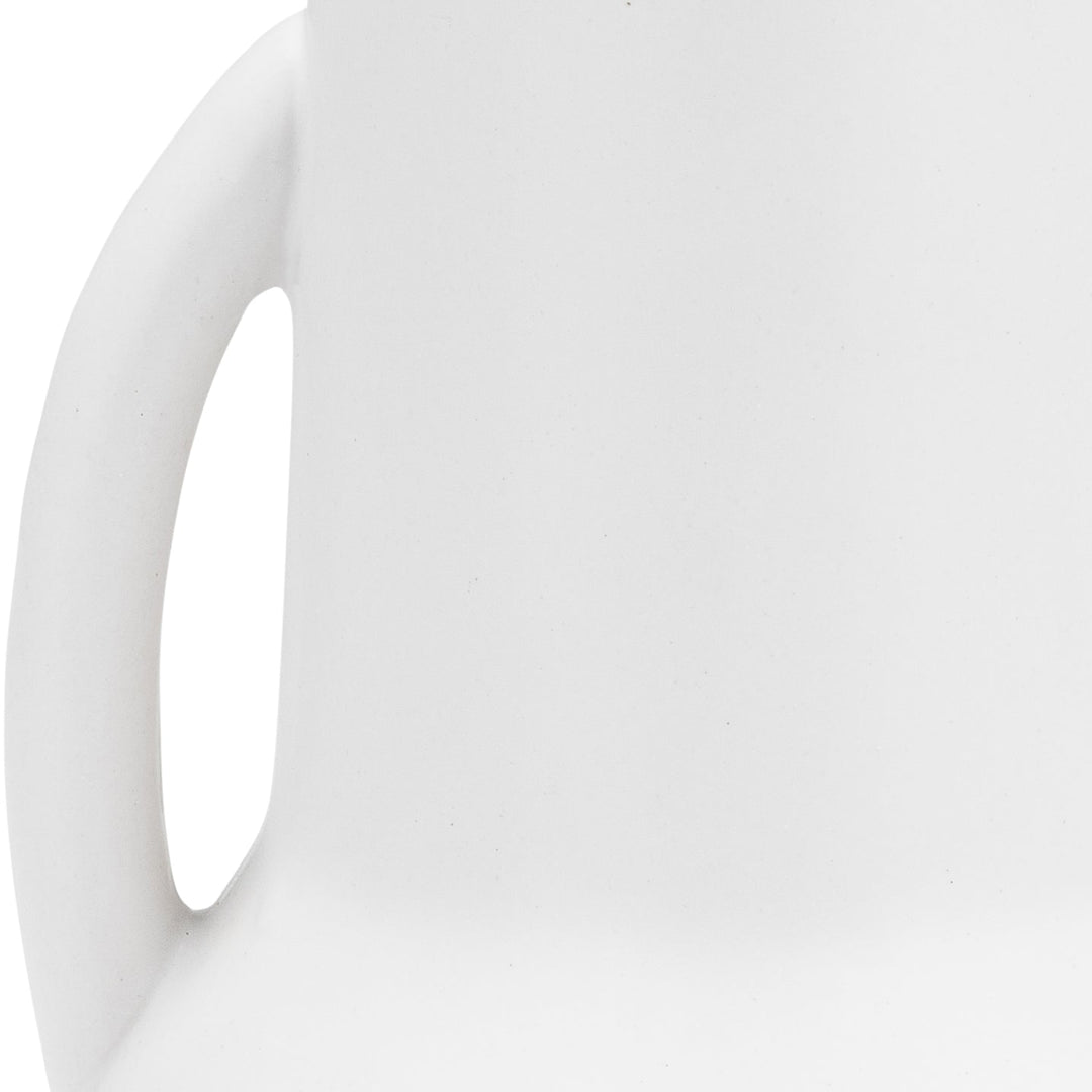 CER,8",VASE W/HANDLES,WHITE