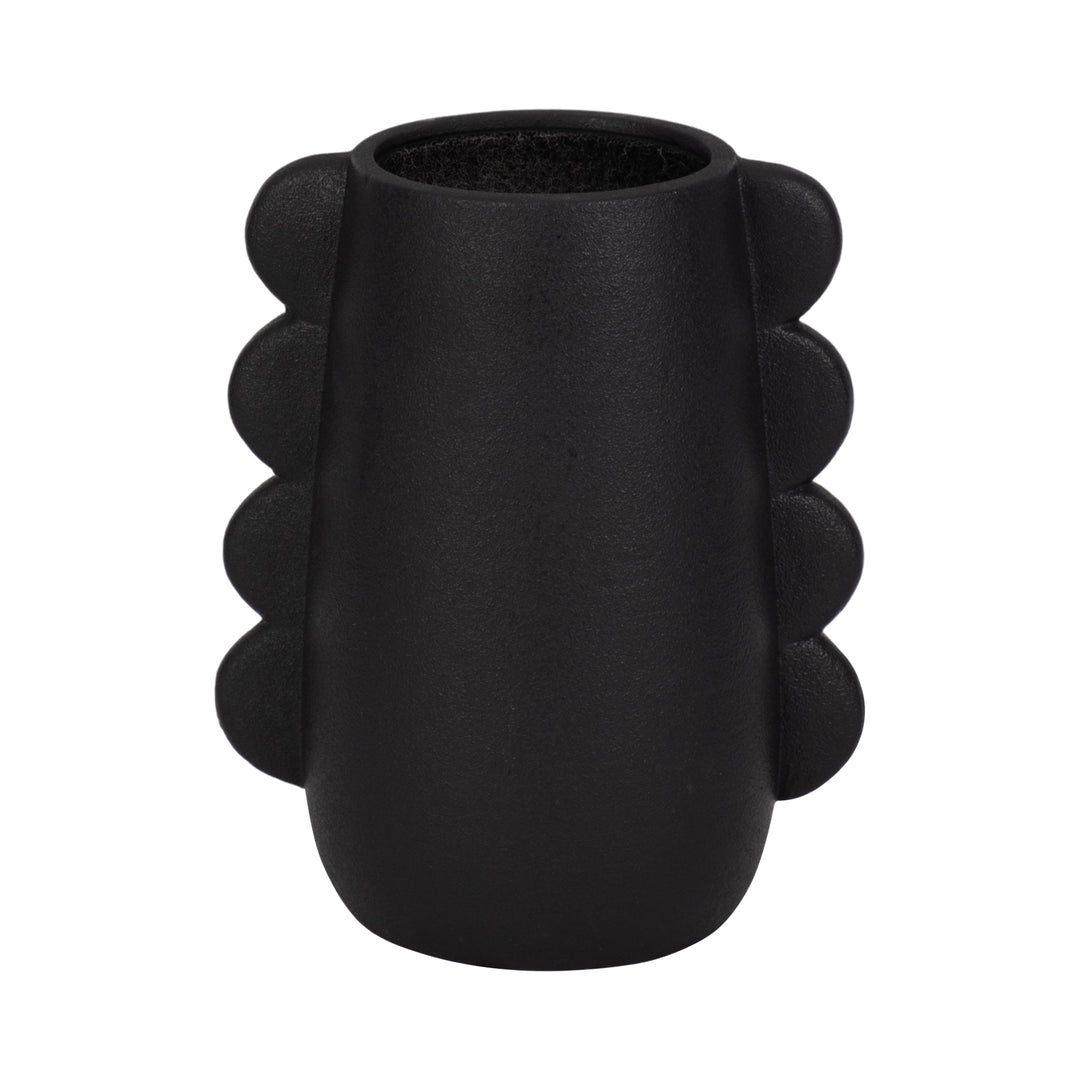 DOL, 7" EARED VASE, BLACK