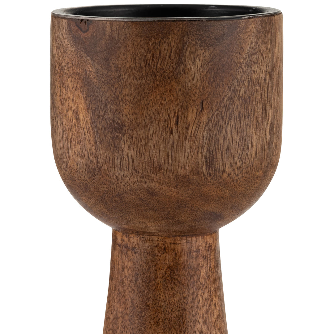 Wood, 15"H Candle Holder, Natural