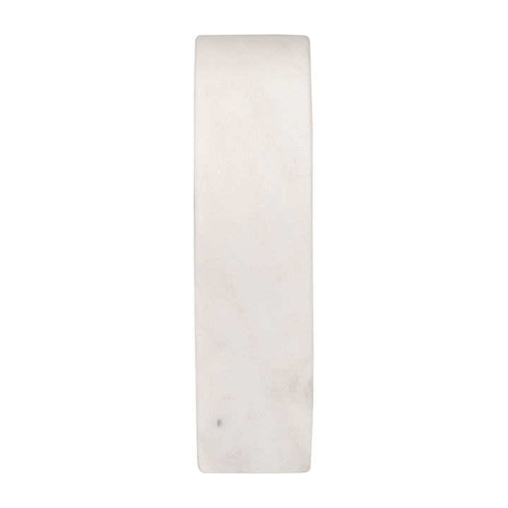 MARBLE, 6"H HORSESHOE TABLETOP DECO, WHITE