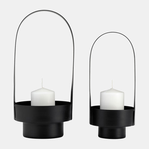 S/2 14/17", METAL LANTERN, BLACK