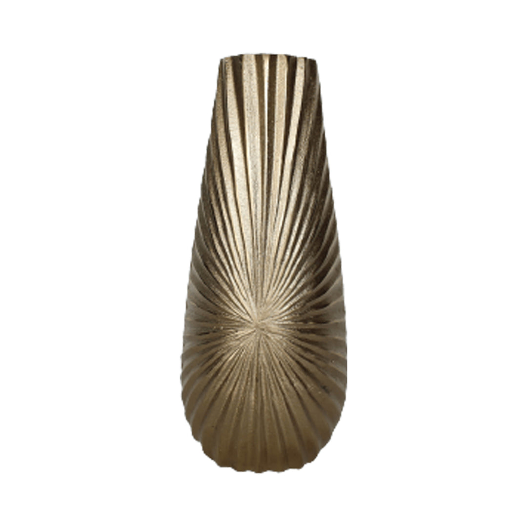 METAL, 12" BURST VASE, CHAMPAGNE