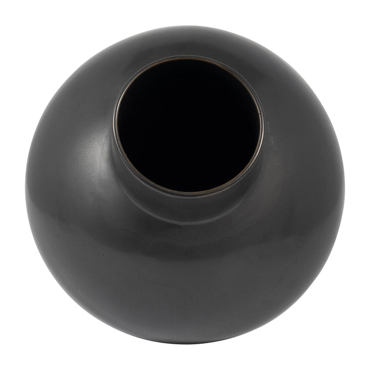 CER, 15"H BUBBLE VASE, BLACK VOLCANIC