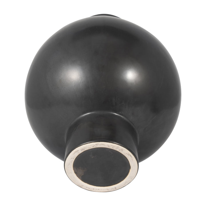 CER, 15"H BUBBLE VASE, BLACK VOLCANIC