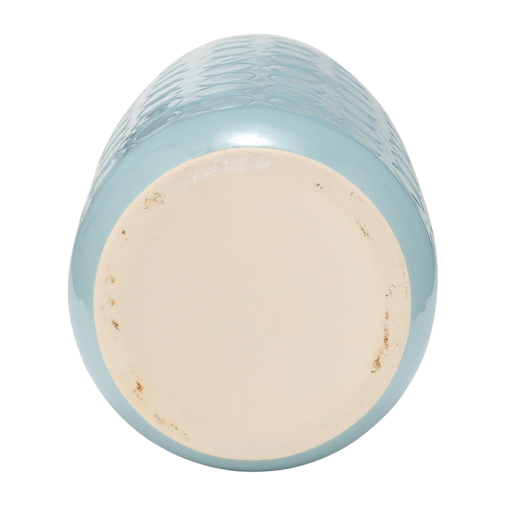 CER, 16" CIRCLES VASE, AQUA HAZE