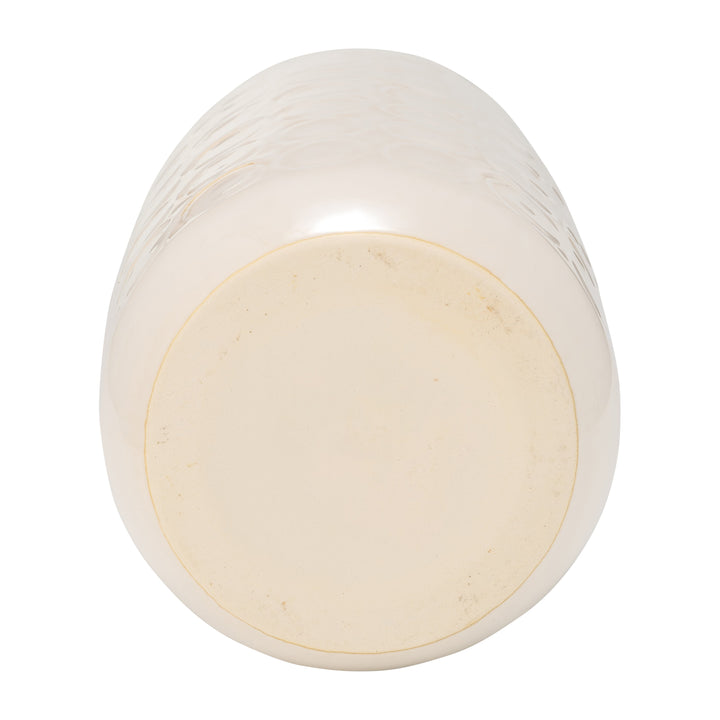 CER, 12" CIRCLES VASE, BEIGE