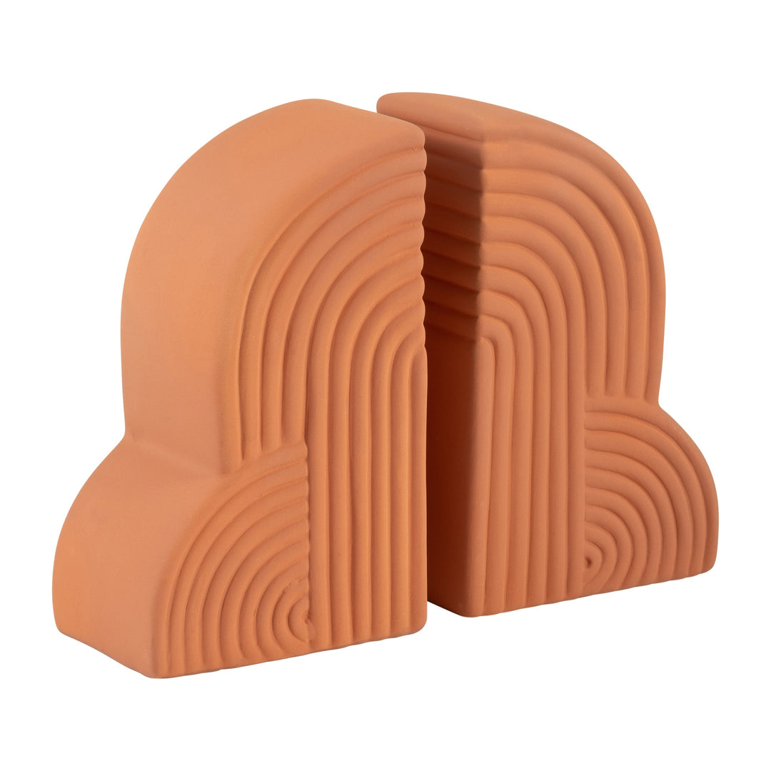 CER, S/2 13X10" ARCHES BOOKENDS, TERRACOTTA