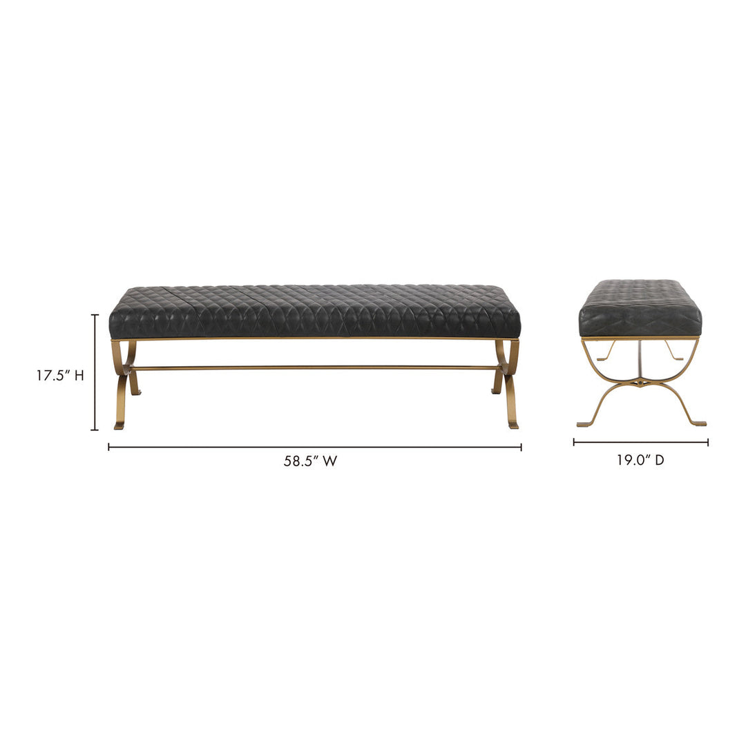 Teatro Bench Onyx Black Leather