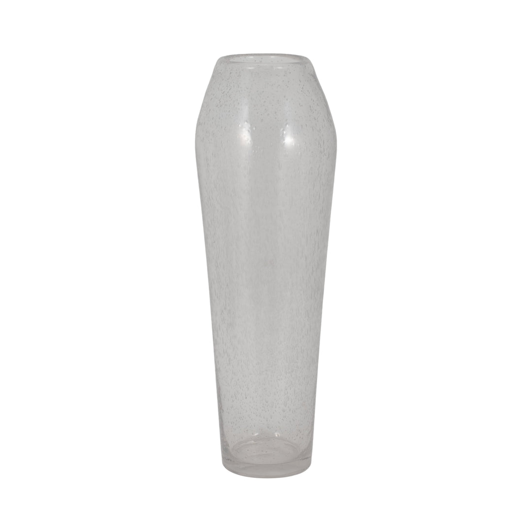 GLASS, 23" FLOOR VASE BUBBLE CLEAR