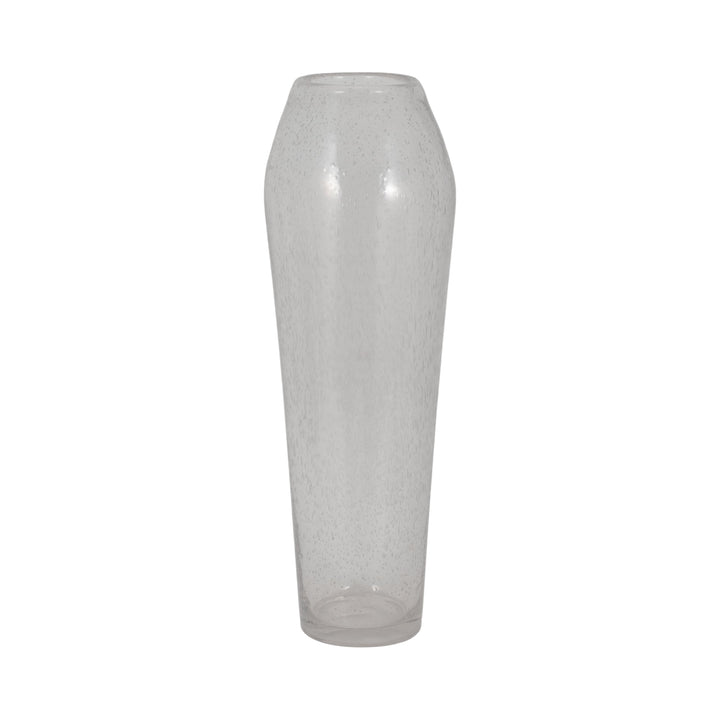 GLASS, 23" FLOOR VASE BUBBLE CLEAR