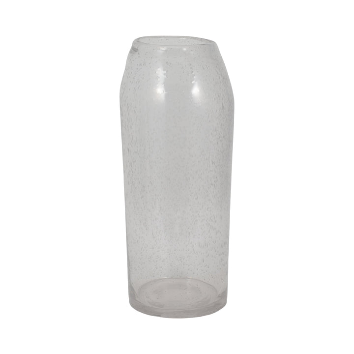 GLASS, 19" FLOOR VASE BUBBLE CLEAR