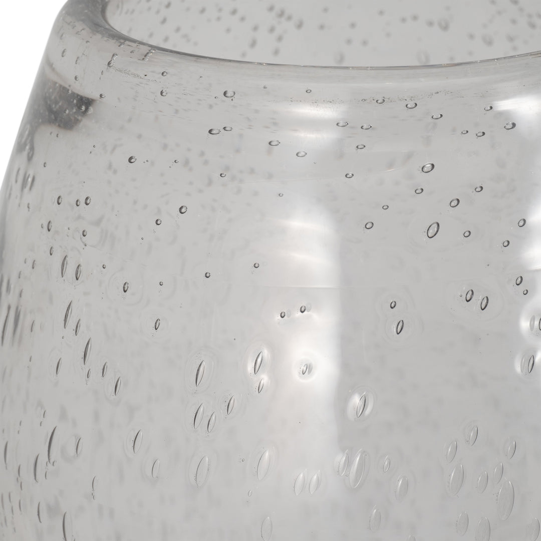 GLASS, 19" FLOOR VASE BUBBLE CLEAR