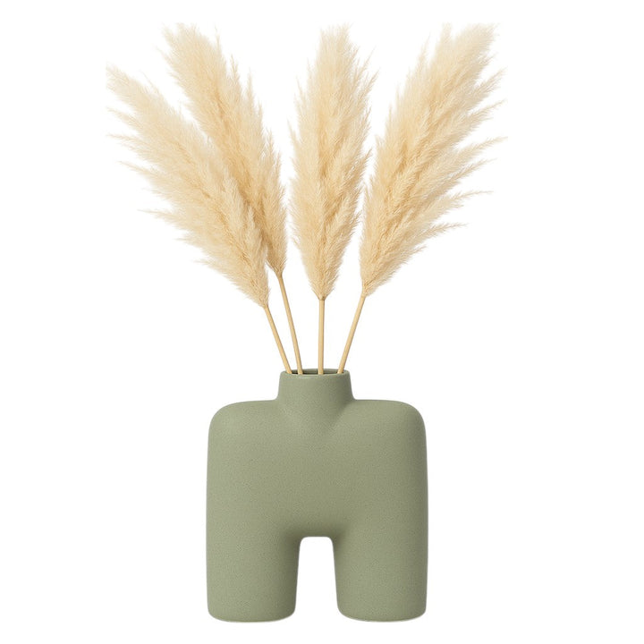 CER, 7" SQUARE SHAPE VASE, DARK SAGE