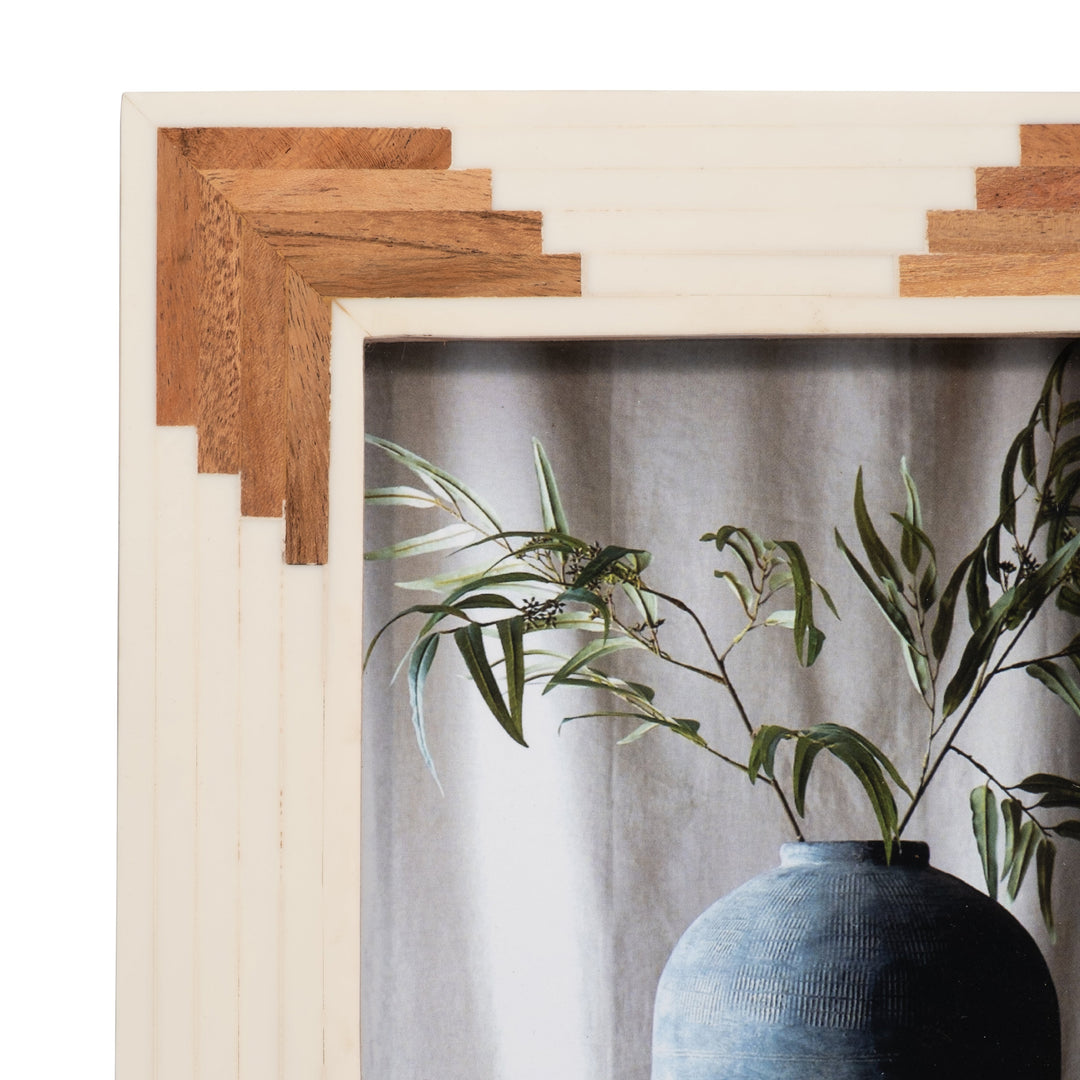 RESIN, 5X7 CASCADING WOOD PHOTO FRAME, WHITE