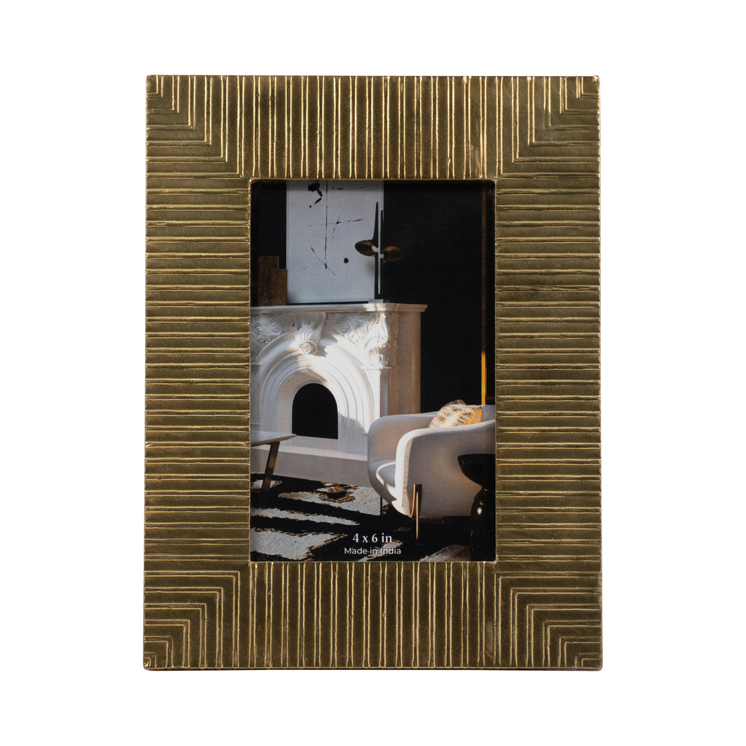 METAL, 4X6 5TH AVE PHOTO FRAME, GOLD