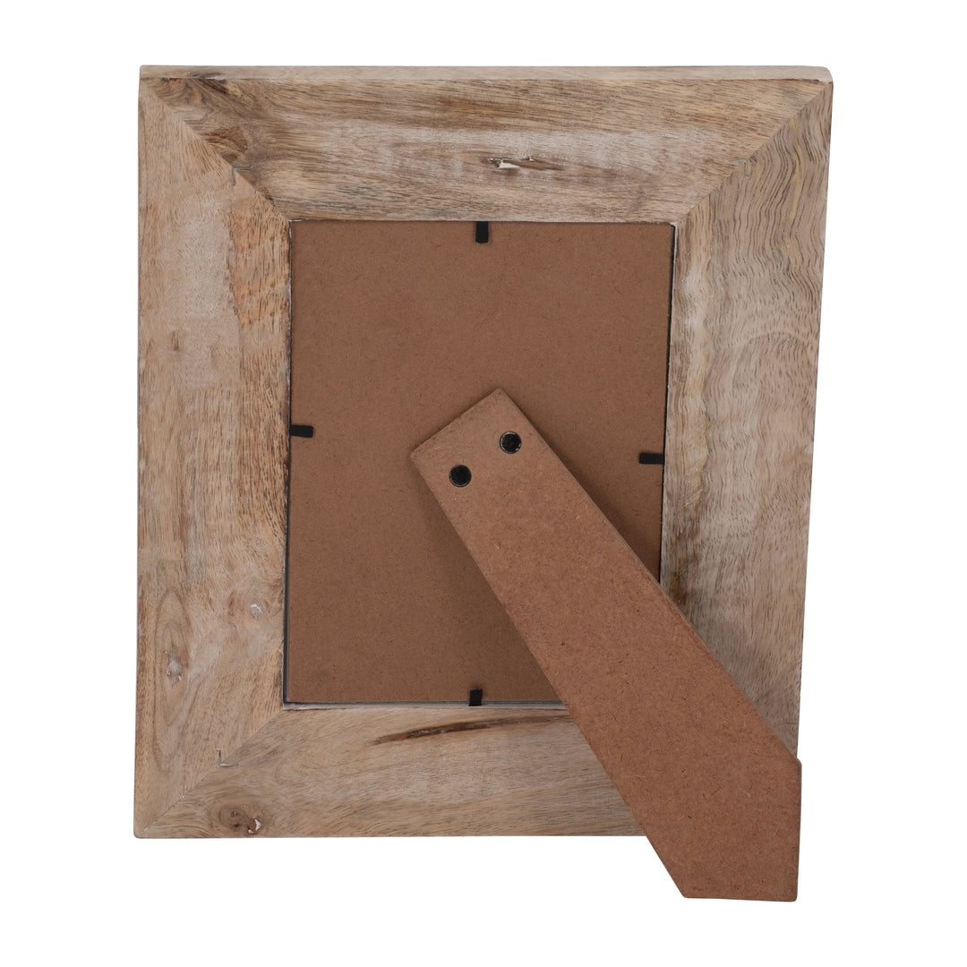 WOOD, 5X7 ART DECO PHOTO FRAME, NATURAL/WHITE