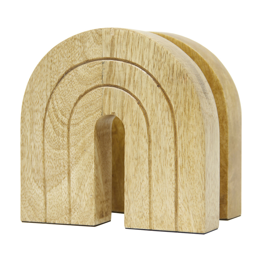 WOOD, S/2 6" ARCH BOOKEND, NATURAL