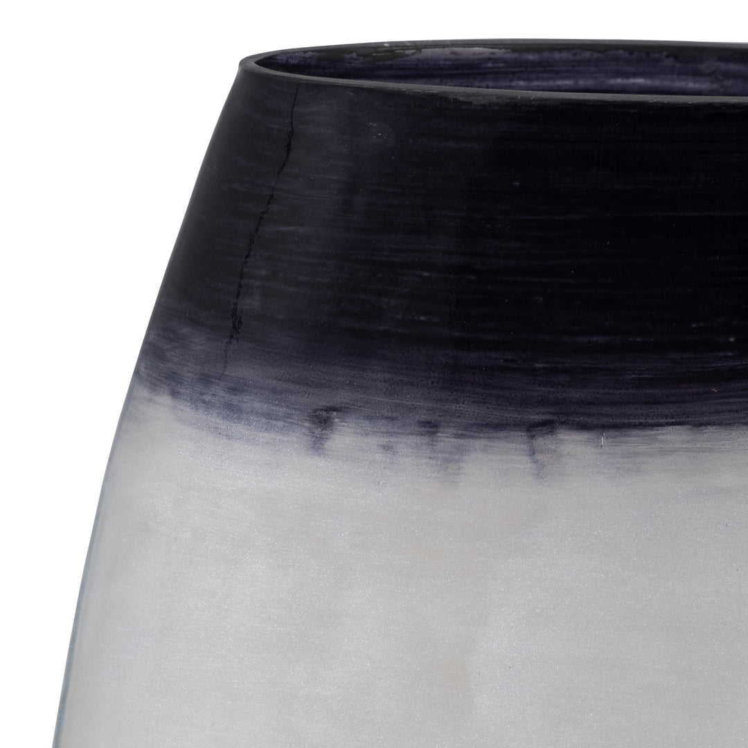 GLASS, 8" OMBRE VASE, BLUE