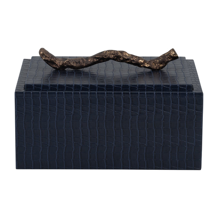 FAUX LEATHER, 10" COPENHAGEN BOX, NAVY