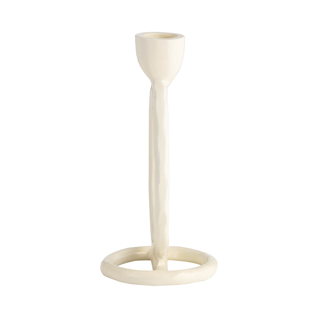 METAL, 6" ROUND RING TAPER CANDLEHOLDER, COTTON