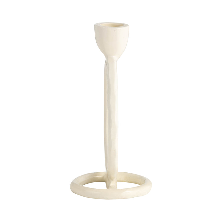 METAL, 6" ROUND RING TAPER CANDLEHOLDER, COTTON