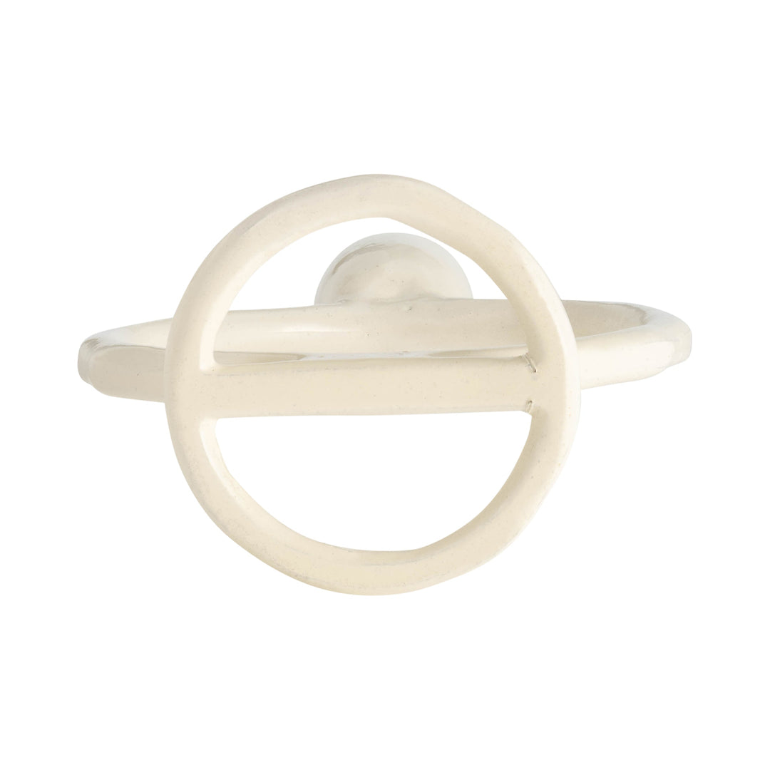 METAL, 6" ROUND RING TAPER CANDLEHOLDER, COTTON