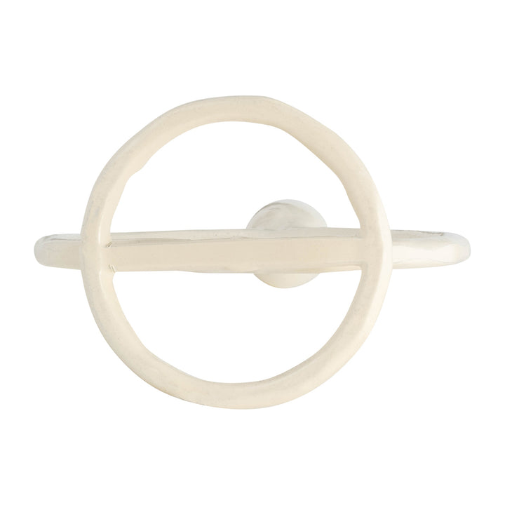 METAL, 7" ROUND RING TAPER CANDLEHOLDER, COTTON