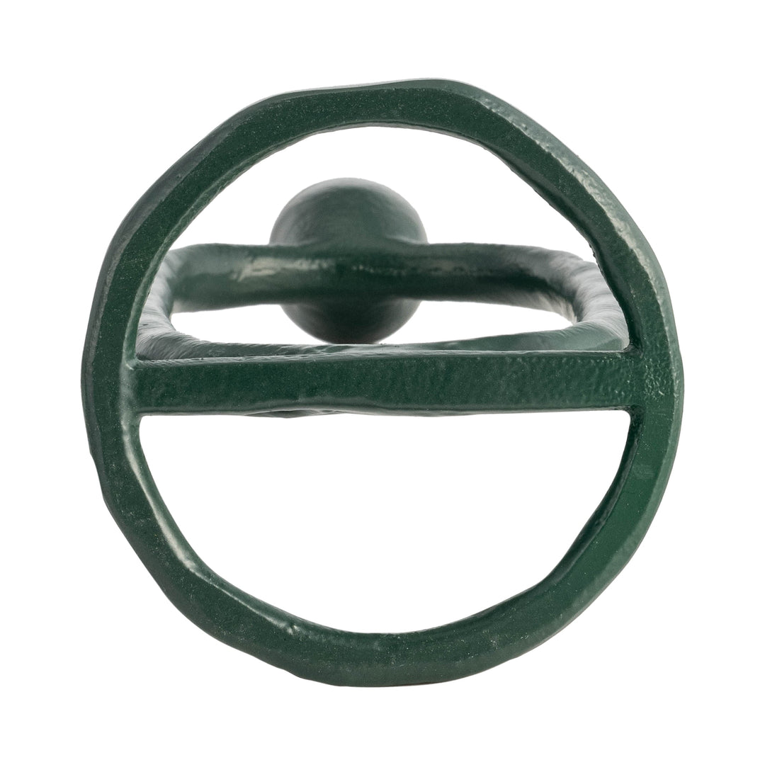 METAL, 10" OPEN OVAL TAPER CANDLEHOLDER, DARK GREE