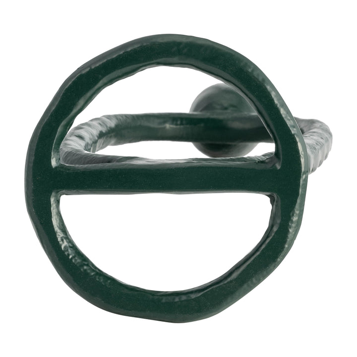 METAL, 11" OPEN OVAL TAPER CANDLEHOLDER, DARK GREE