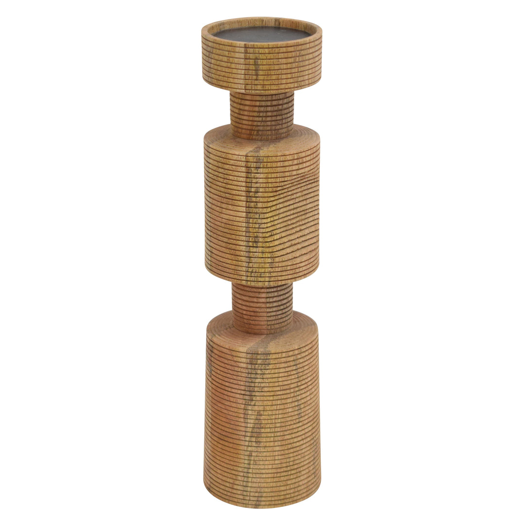 WOOD, 14" NOMAD PILLAR CANDLEHOLDER, NATURAL