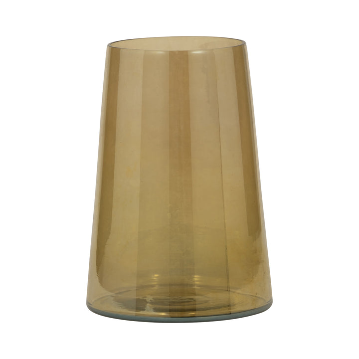 GLASS, 8" LUSTER VASE, GOLD