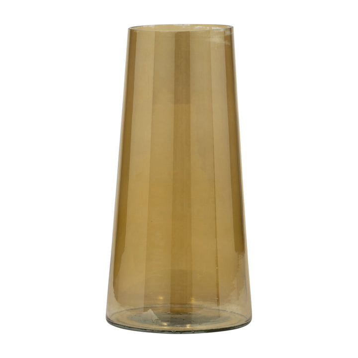 GLASS, 12" LUSTER VASE, GOLD