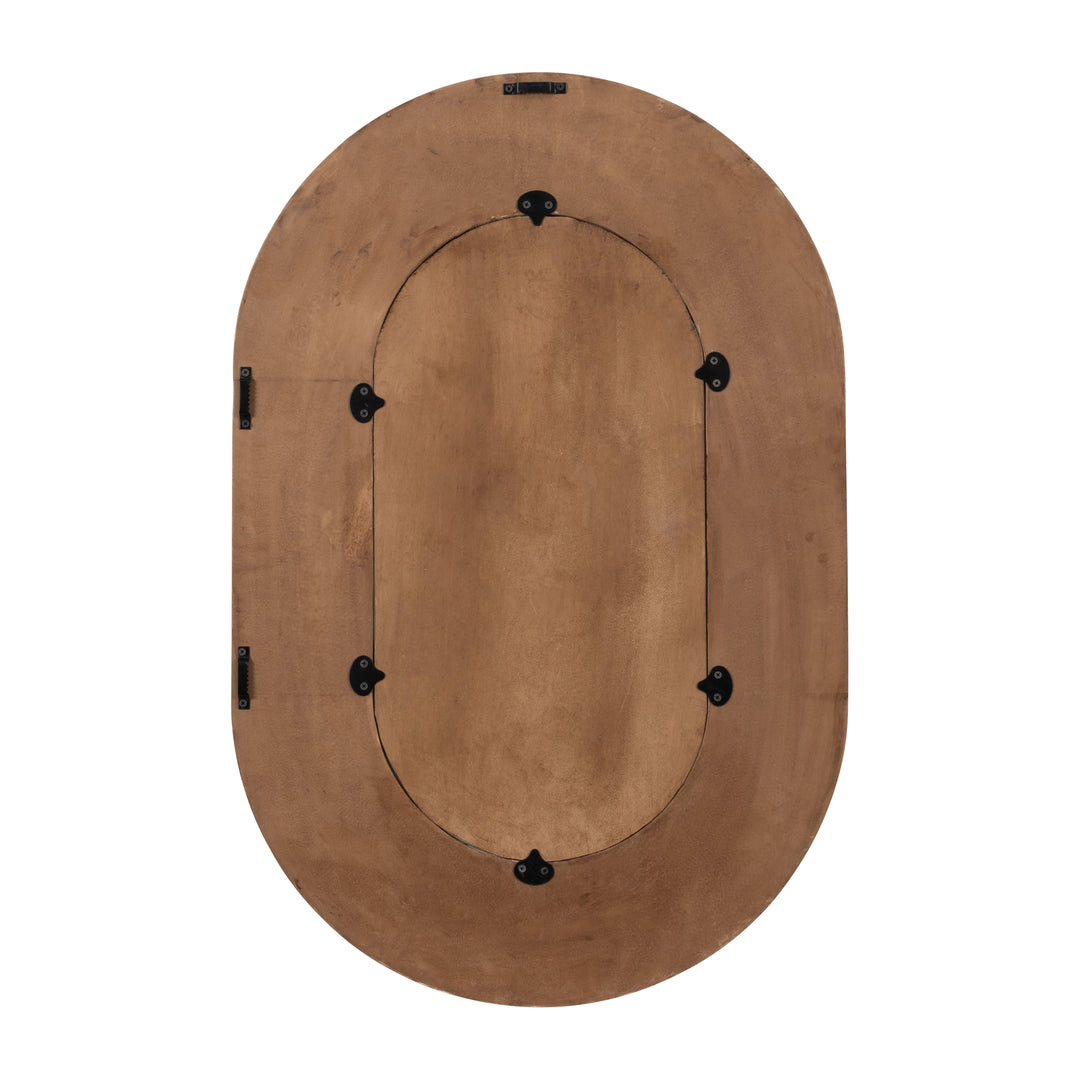 36" RIBBED OVAL MIRROR, WALNUT