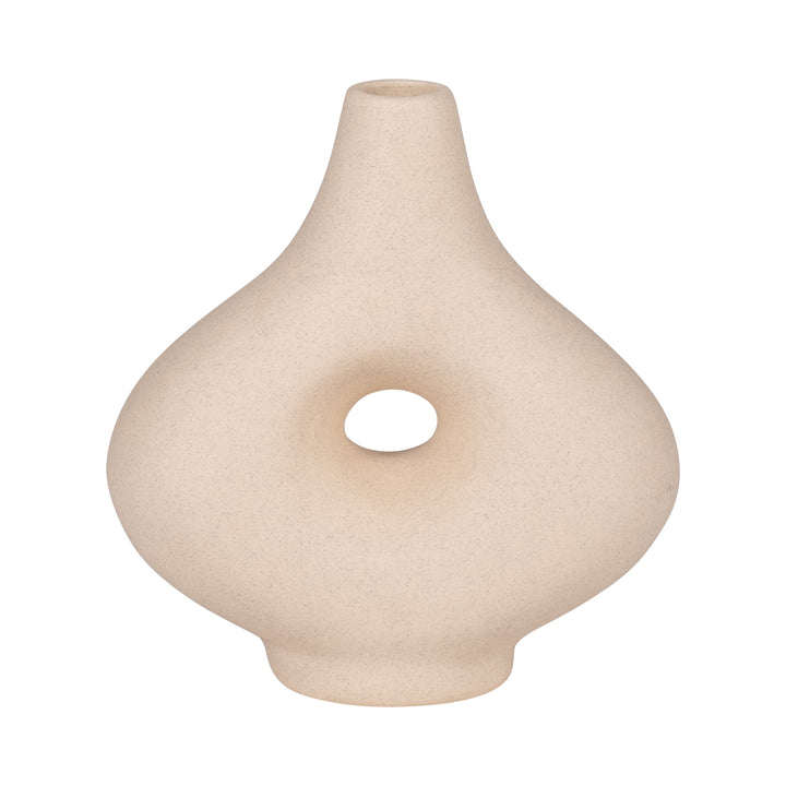 CER, 7" SHORT OPEN CUT-OUT NOMAD VASE, IVORY