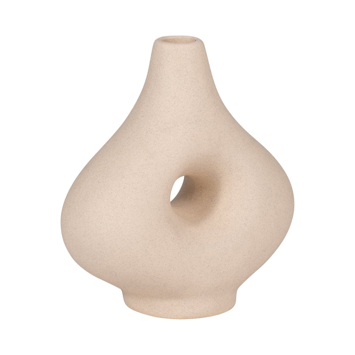 CER, 7" SHORT OPEN CUT-OUT NOMAD VASE, IVORY