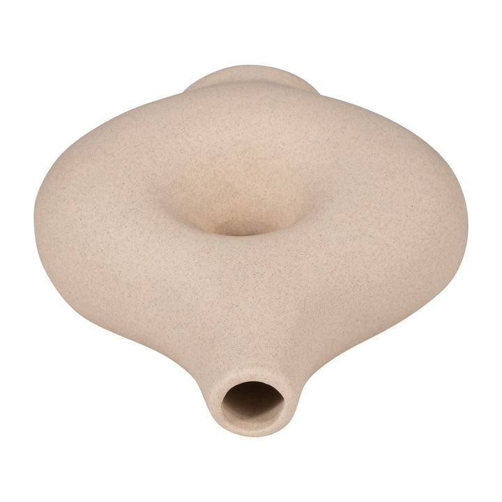 CER, 7" SHORT OPEN CUT-OUT NOMAD VASE, IVORY