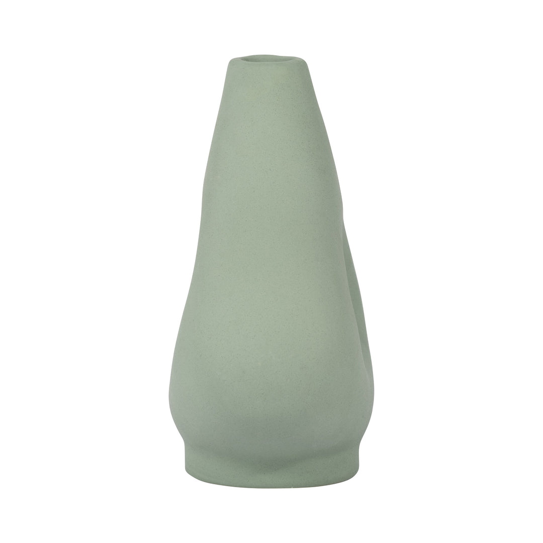 CER, 7" SHORT OPEN CUT-OUT NOMAD VASE, DARK SAGE