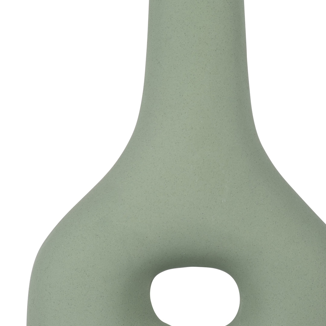 CER, 9" OPEN CUT-OUT NOMAD VASE, DARK SAGE