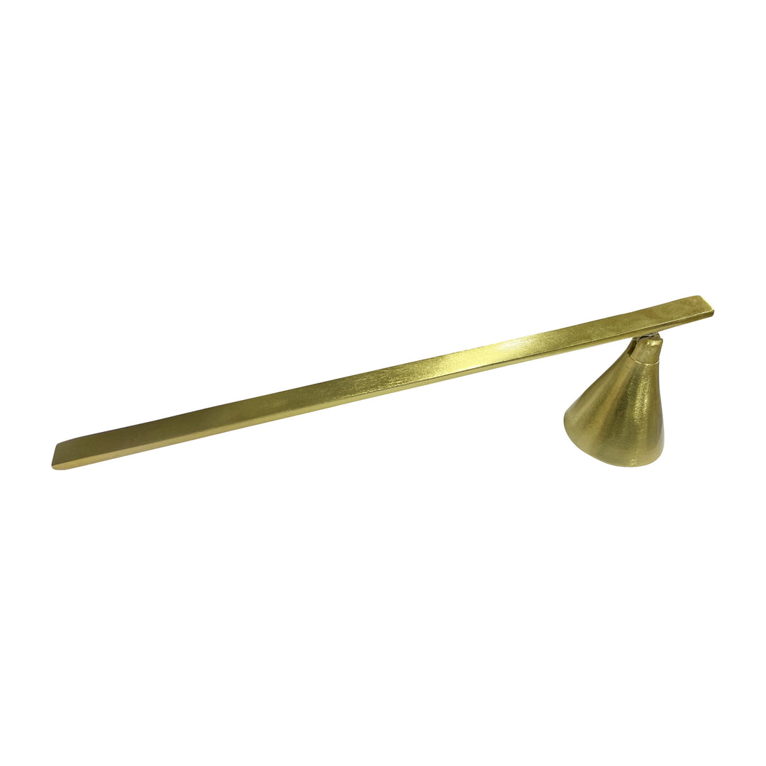 METAL, 11" CONE CANDLE SNUFFER, GOLD