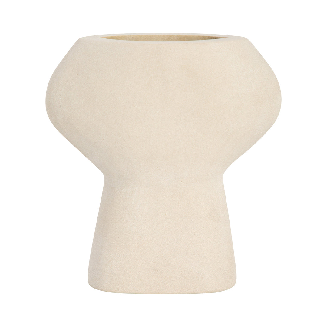 STONE, 7" BULBOUS VASE, NATURAL