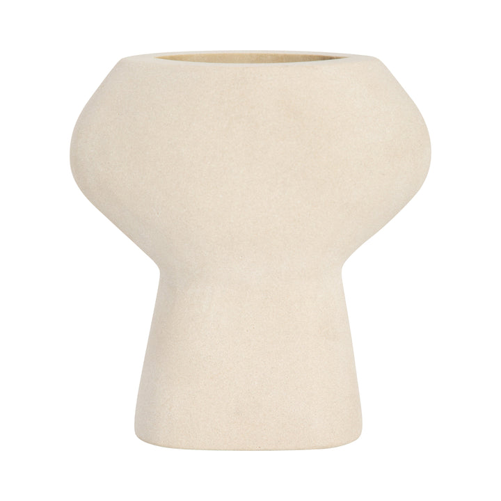 STONE, 7" BULBOUS VASE, NATURAL