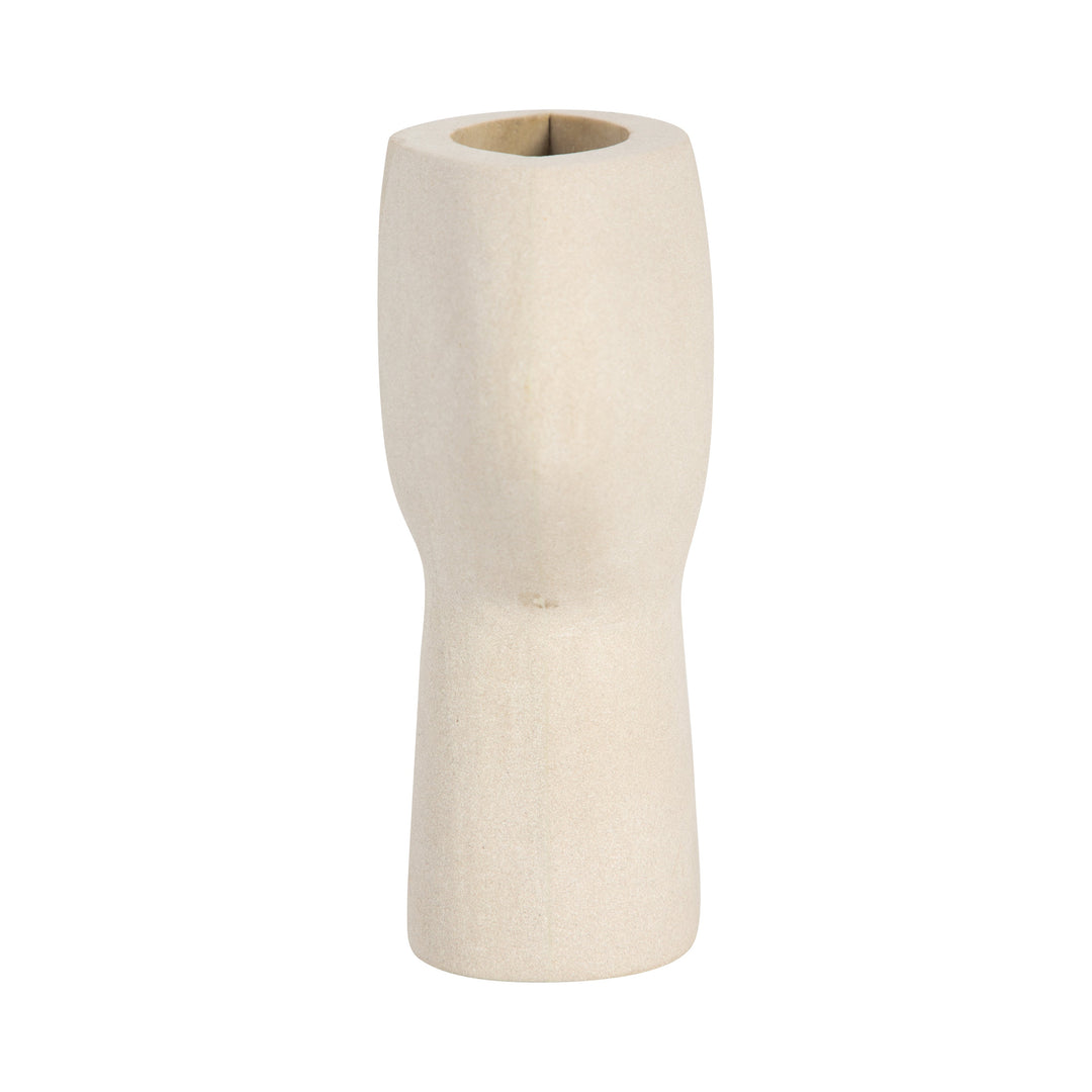 STONE, 7" BULBOUS VASE, NATURAL