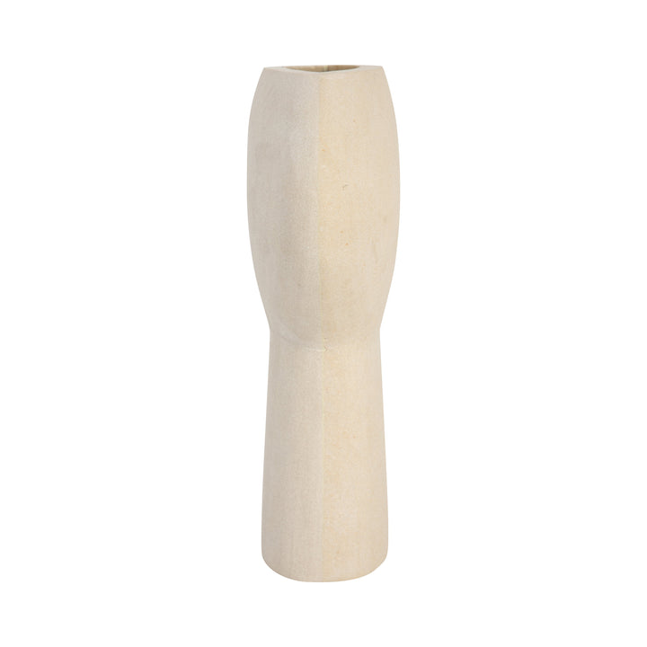 STONE, 11" BULBOUS VASE, NATURAL