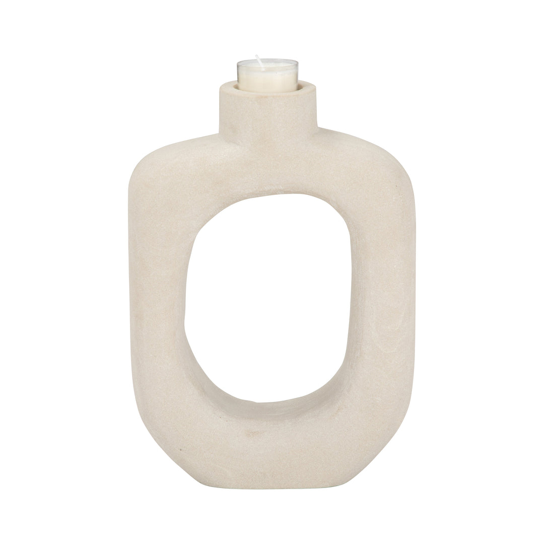 STONE, 10" OPEN CUT VOTIVE HOLDER, NATURAL