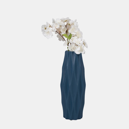 CER, 12" FLUTTER VASE, DARK BLUE