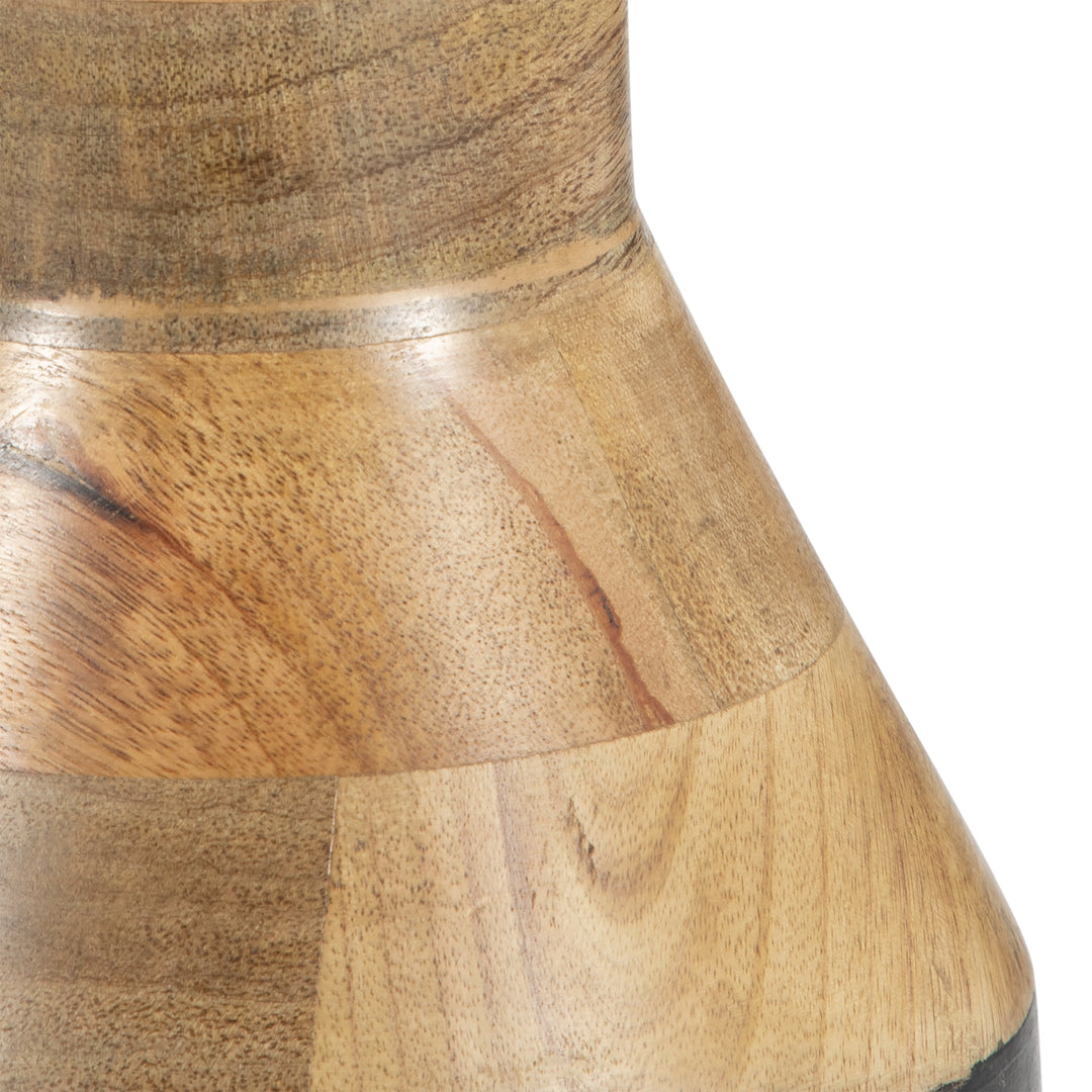 MANGO WOOD, 15" 2-TONE VASE, BROWN/BLACK