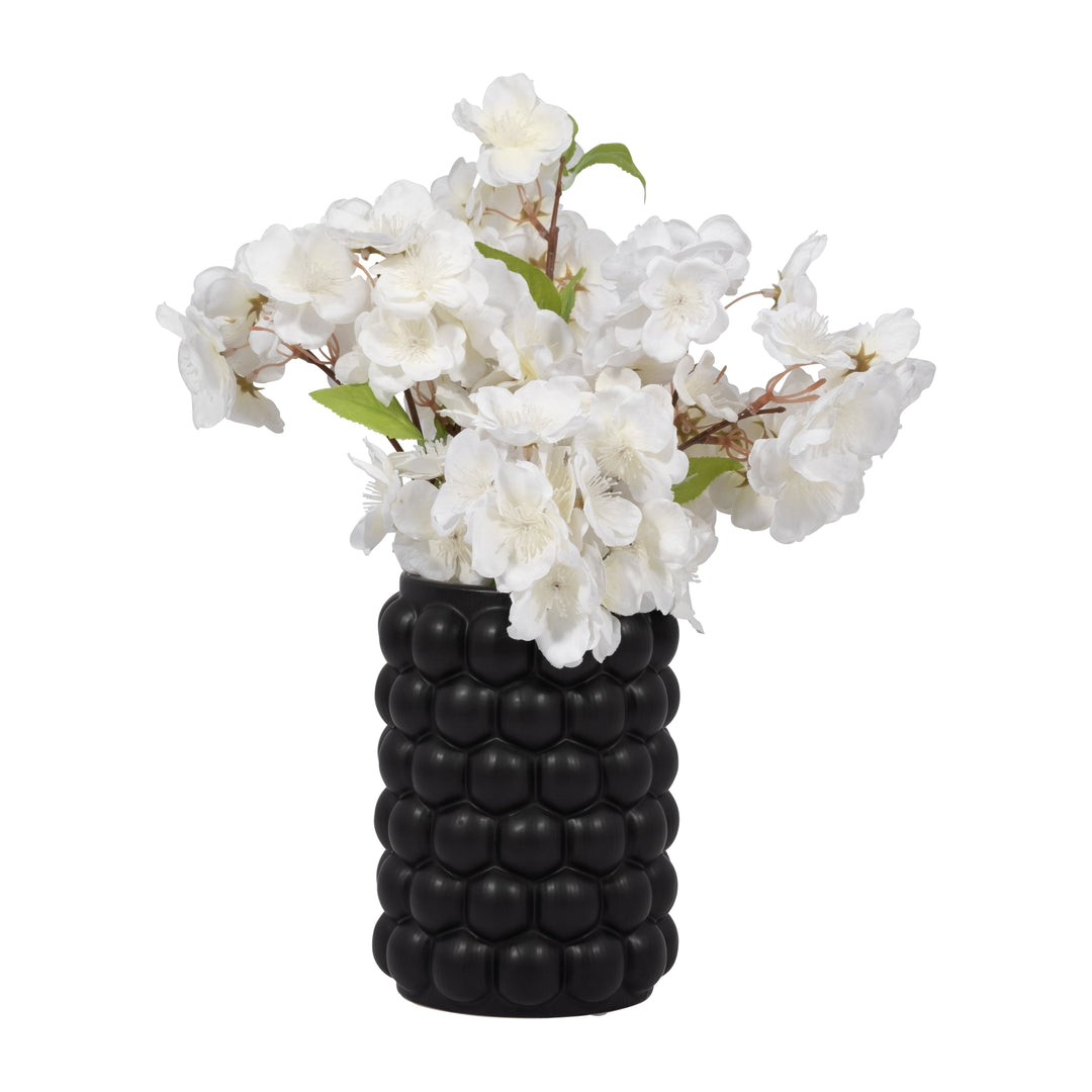 CER, 7" BUBBLE VASE, BLK